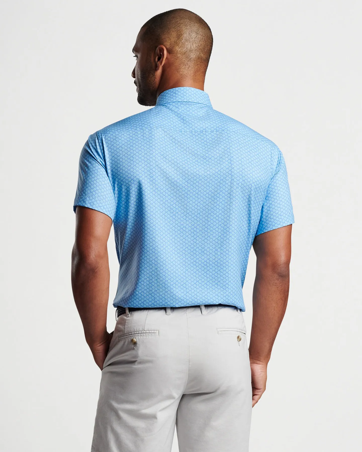 CLAMMING PERFORMANCE POPLIN SHORT SLEEVE SHIRT - MINT BLUE