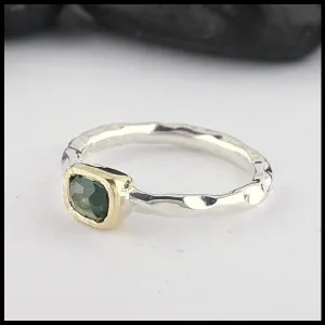 Rose Cut Green Tourmaline Ring