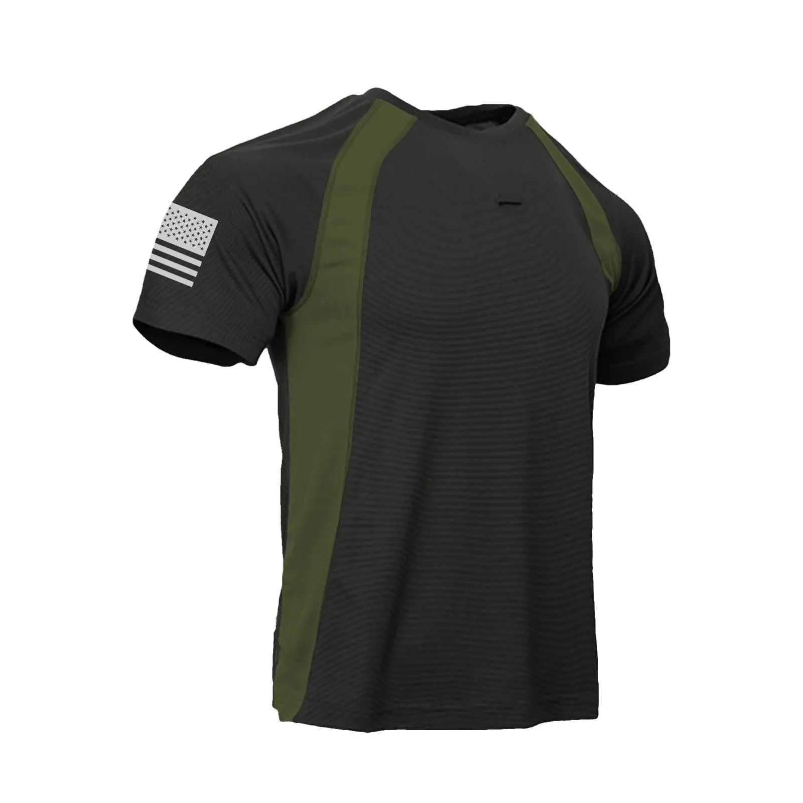 USA FLAG TACTICAL COLOR BLOCK RAGLAN GRAPHIC TEE