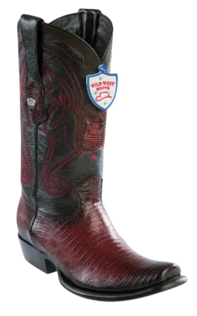 Wild West Botas de Armadillo Horma Dubai Toe Faded Burgundy