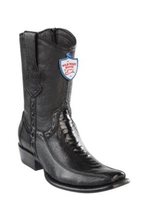 Wild West Botas de Pata de Avestruz Horma Dubai Toe Black